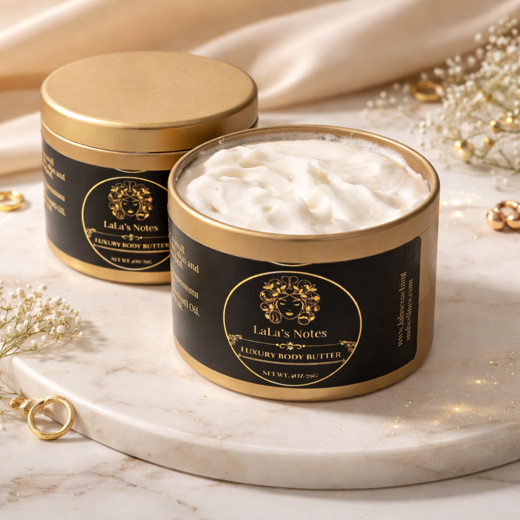 LaLa's Notes 8 oz whipped body butter included in Ultimate Self-Care Bundle